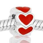 ABALORIOS CORAZONES CON ESMALTE ROJO 2 PAP568