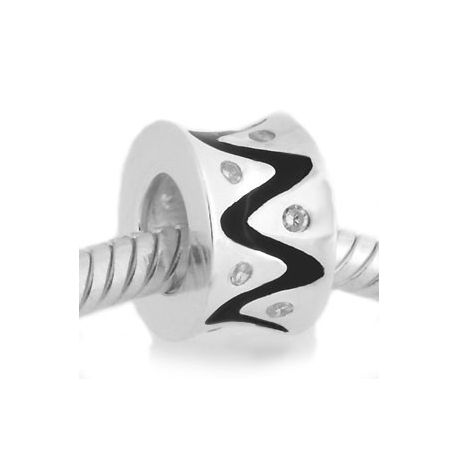 ABALORIOS ESPIRAL CON ESMALTE NEGRO PAP570
