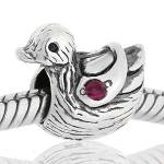 ABALORIOS PATO CON PIEDRA ROSA FUCSIA PAP585