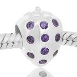 ABALORIOS FRESA CON PIEDRAS MORADAS PAP636