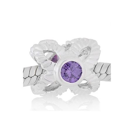 ABALORIO FLOR PIEDRA MORADA PAP650a