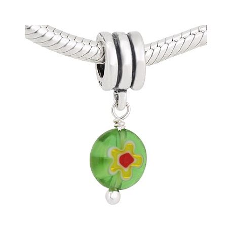 Colgante para pulsera FLOR VERDE PAP659