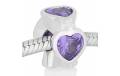 ABALORIO CORAZONES CON PIEDRA MALVA PAP561a