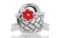 ABALORIOS BOLSO FLOR ESMALTE ROJO PAP639