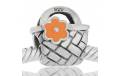 ABALORIOS BOLSO FLOR ESMALTE NARANJA PAP639