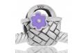 ABALORIOS BOLSO FLOR ESMALTE MORADO PAP639
