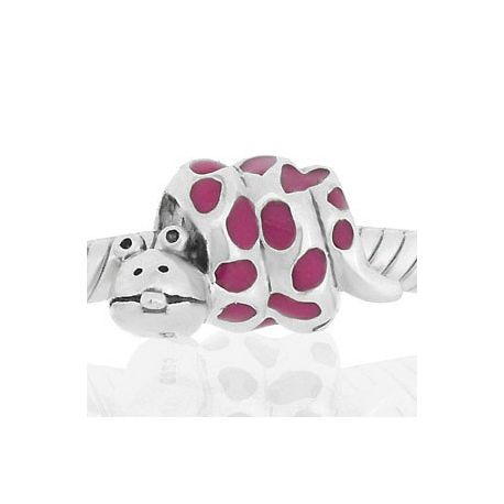 ABALORIO ESMALTE SERPIENTE ROSA PAP660