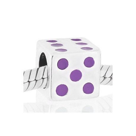 ABALORIO DADO ESMALTE MALVA PAP105-malva