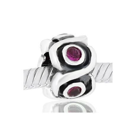 ABALORIOS REDONDO CON PIEDRAS ROSA FUCSIA PAP583-fucsia