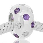 ABALORIOS REDONDO CON PIEDRAS MORADAS PAP20