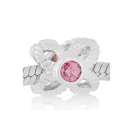 ABALORIO FLOR PIEDRA ROSA PAP650b