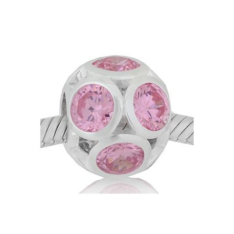 ABALORIO CON PIEDRAS ROSA PAP312b