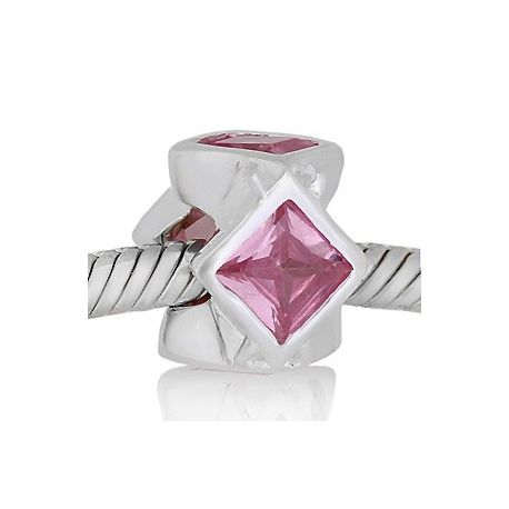 ABALORIO PIEDAS CUADRADAS ROSA PAP433b