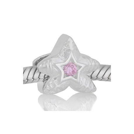 ABALORIO ESTRELLA DEL MAR PIEDRA ROSA PAP537b