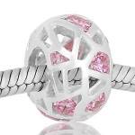 ABALORIO REDONDO PIEDRAS ROSA PAP272b