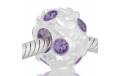 ABALORIO REDONDO CON FLORES Y PIEDRAS MALVA PAP185a