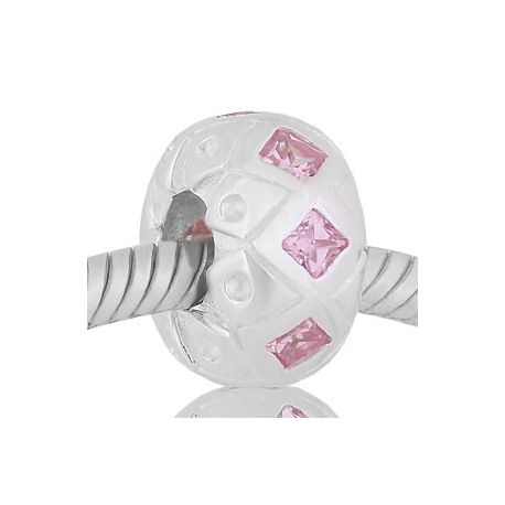 ABALORIO PIEDRAS ROMBO ROSA PAP490b