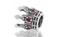 ABALORIOS CORONA CON PIEDRAS FUCSIA PAP133