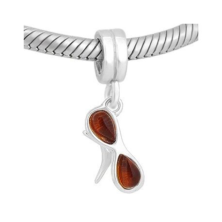 ABALORIOS COLGANTE GAFAS CON AMBAR PAP567