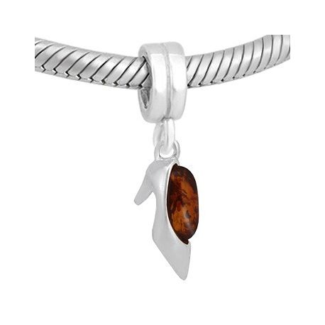 ABALORIOS COLGANTE ZAPATO TACON AMBAR PAP347
