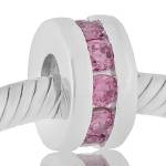 ABALORIOS con piedras rosa en fila