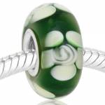 Cristal de Murano flore fondo verde