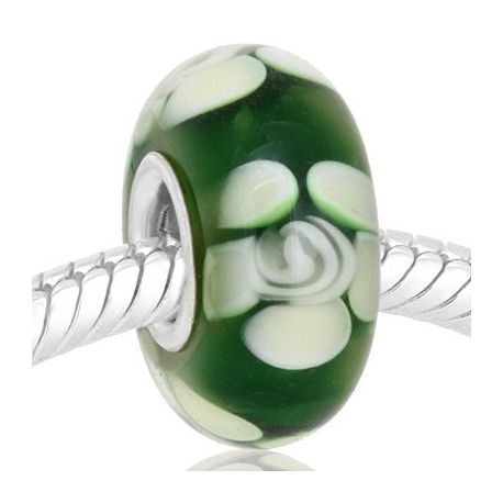 Cristal de Murano flore fondo verde