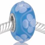 Cristal DE Murano azul con flore