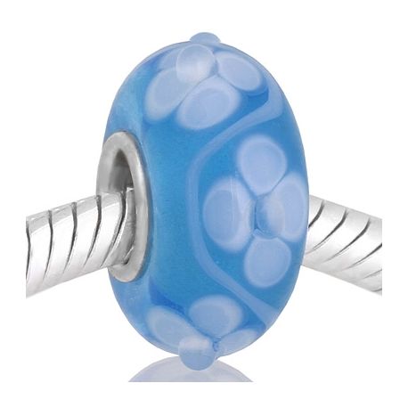 Cristal DE Murano azul con flore