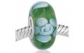 Cristal de Murano verde florez azul