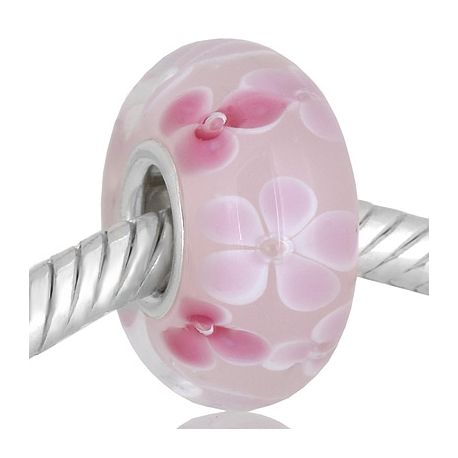 CRISTAL de MURANO flores rosa