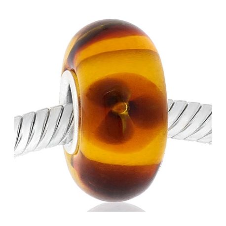CRISTAL de MURANO amarillo con flores
