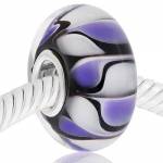 CRISTAL de MURANO negro morado y blanco