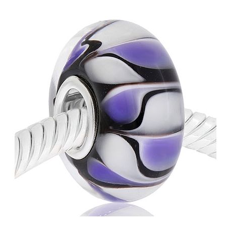 CRISTAL de MURANO negro morado y blanco