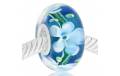 CRISTAL de MURANO azul flor blanca