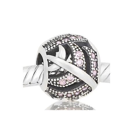 ABALORIO cubo con zirconitas rojas