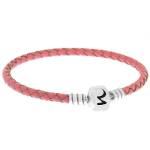 Pulsera cuero rosa trenzado