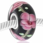 Murano oscuro con flores rosa
