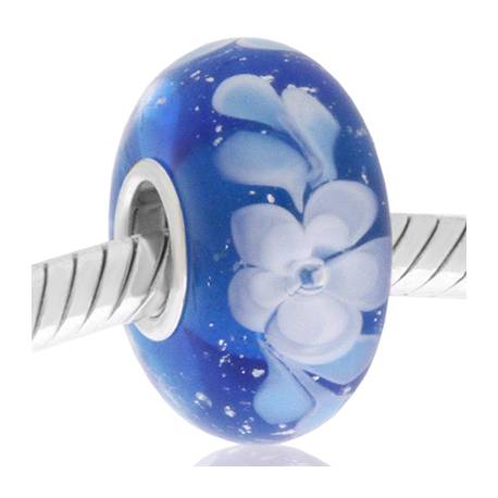 murano flor blanca fondo azul 