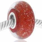 cristal de murano naranja con chispas
