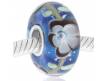 cristal de murano azul marino flor gris