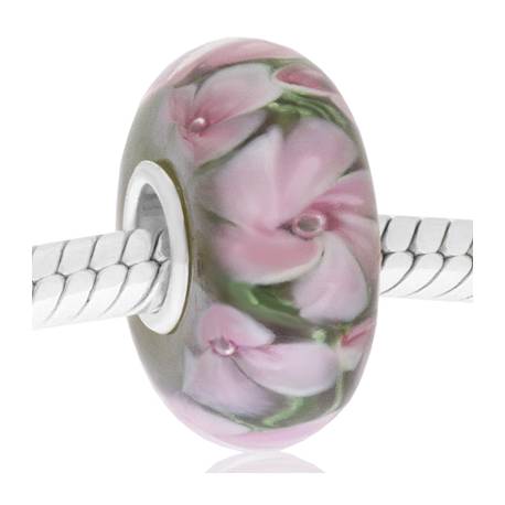 cristal de murano flores rosas grandes