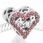 abalorio corazon love piedras rojas