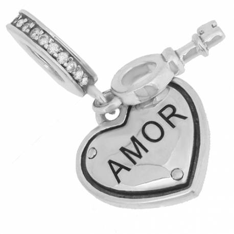 colgante corazon y llave amor