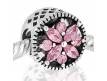 Abalorio flor piedras rosa