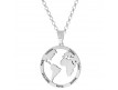 Collar la bola del mundo con ciudades