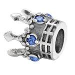 ABALORIOS CORONA CON PIEDRAS AZULES PAP154