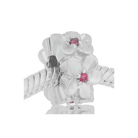ABALORIOS FLORES CON PIEDRAS ROSA PAP343