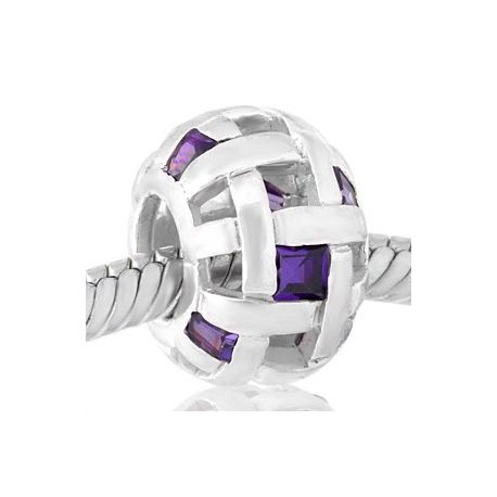 ABALORIOS REDONDO CON PIEDRAS MORADAS PAP112