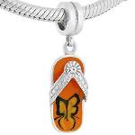 ABALORIOS CHANCLA CON ESMALTE NARANJA PAP167